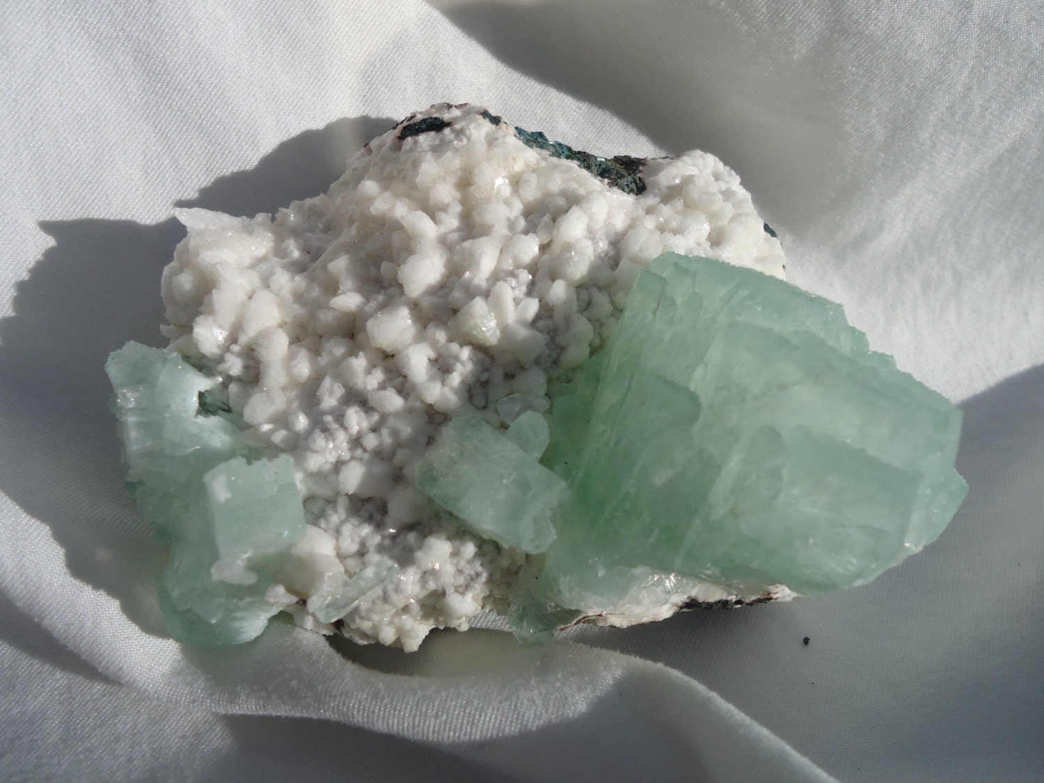 Green Apophyllite on Matrix