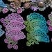 Fan Lace Crazy Quilt Embellishment Hand Dyed Venise Lace Applique - 3 pack