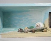 Diorama Beach Scene, Shadow Box Scene, Coastal Home Decor