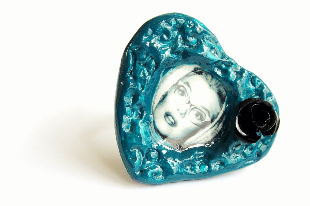 Marilyn Monroe with Glasses Heart Movie Star Brooch