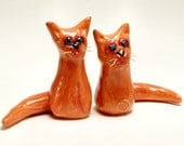 Coral & Jack Sister and Brother Cats Handcrafted Polymer Clay Sculpture - KindredImages