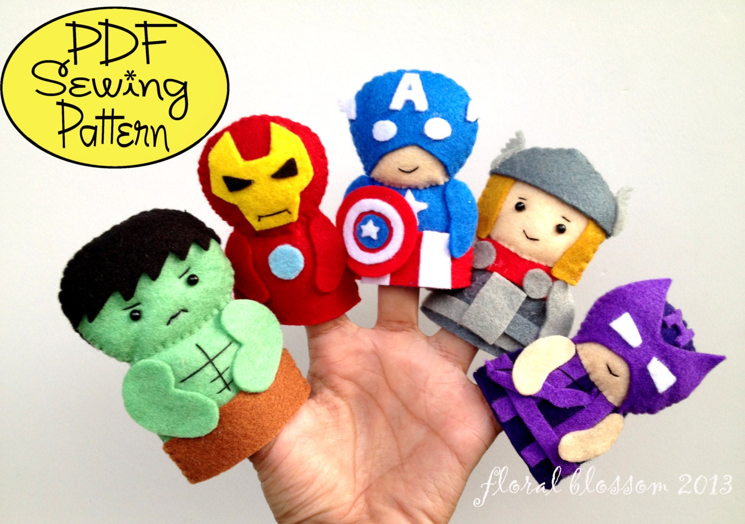 PDF Pattern: Avengers Felt Finger Puppets