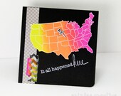 Neon Map Card