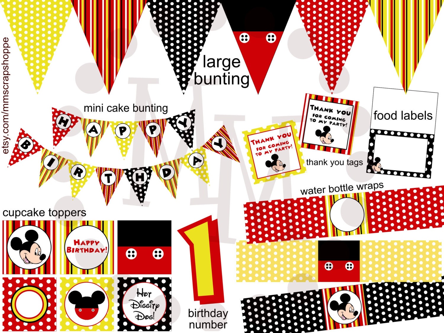 Mickey Mouse PRINTABLE Party Pack