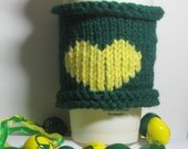 Love a Latte Oregon Duck Green and Yellow Heart Coffee Cozy Latte Sleeve