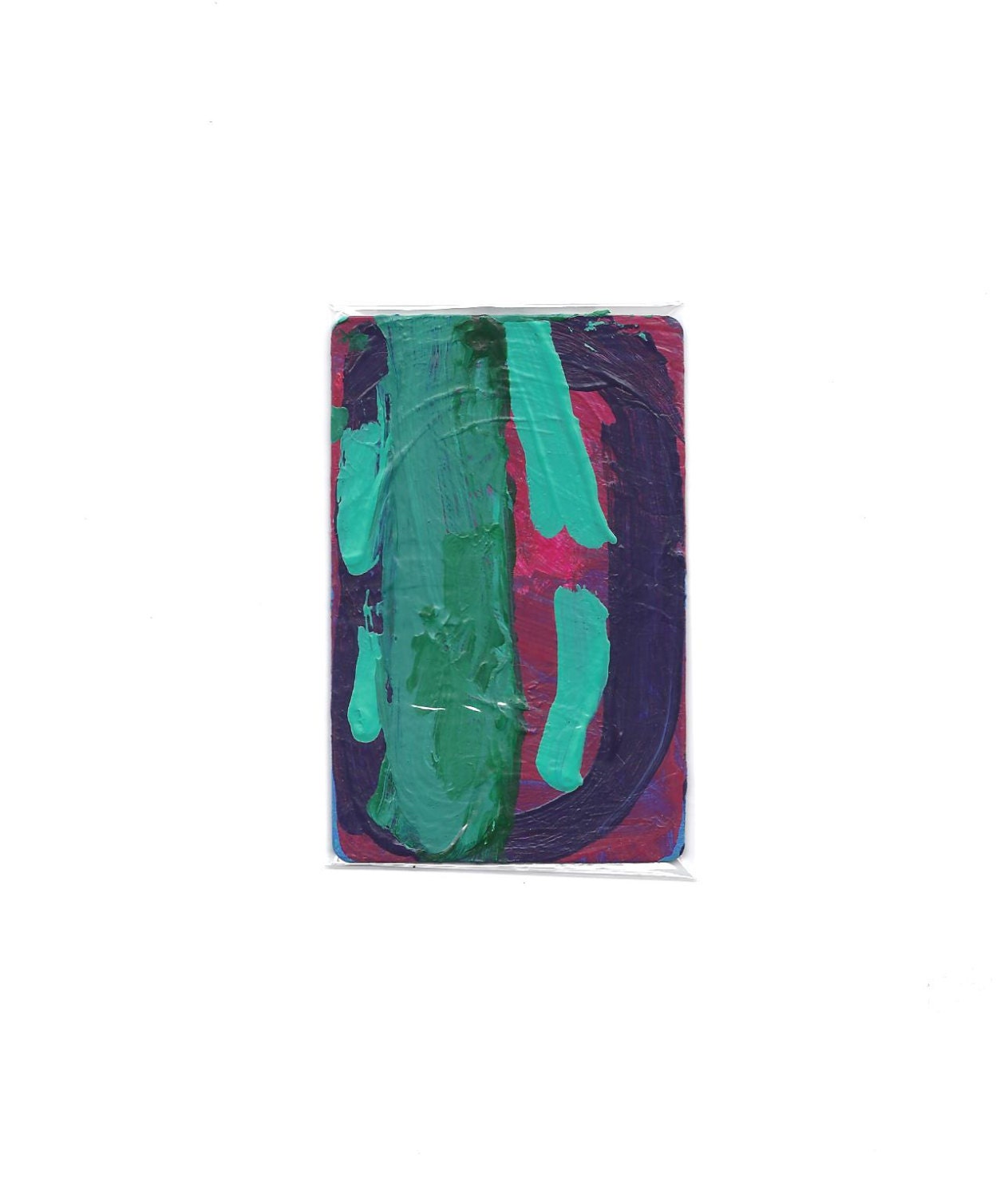 Original Acrylic Abstract Painting  Artist Trading Card / ACEO One Of A Kind Original Tiny Art Painting