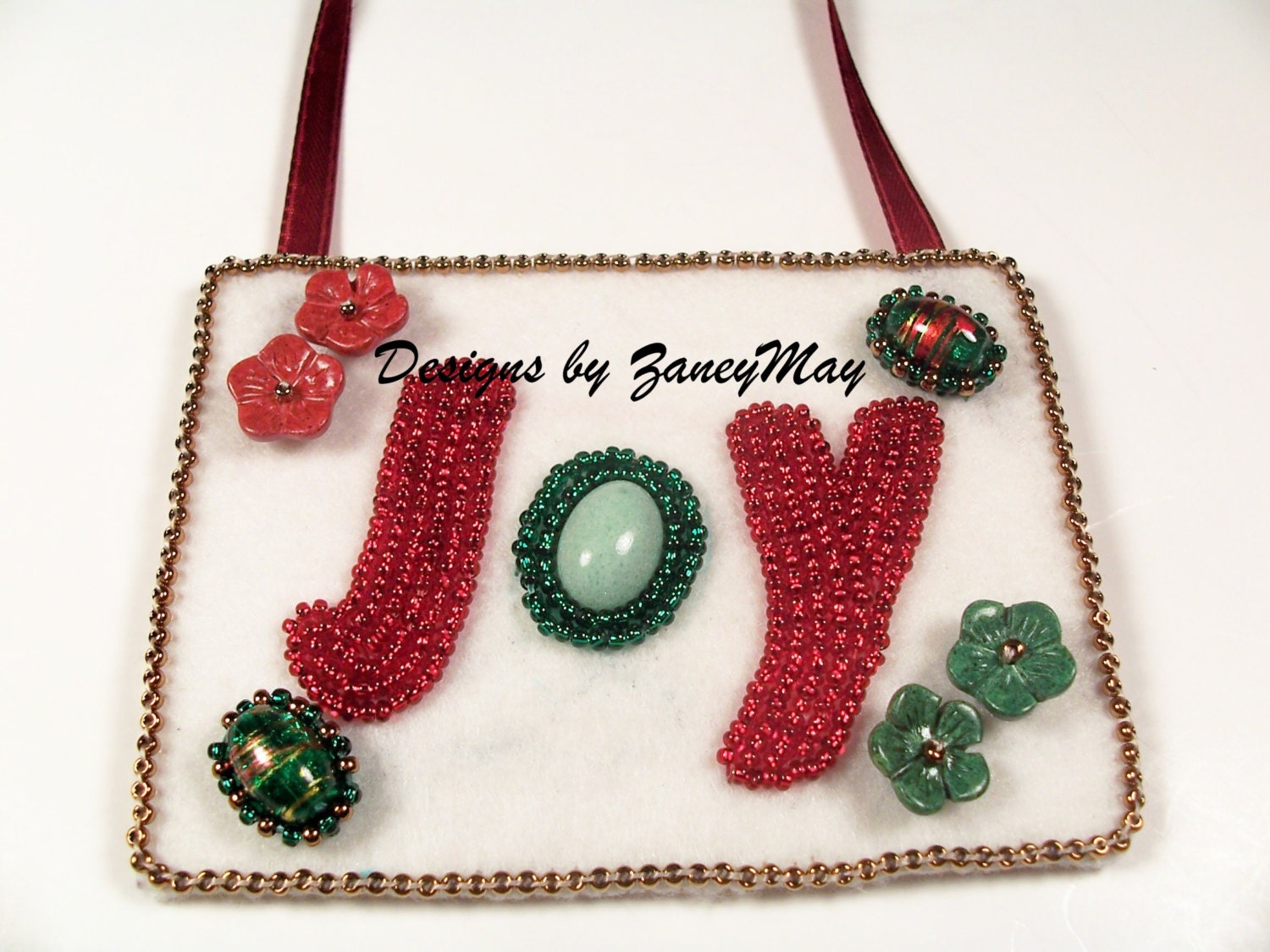 Signs of the Season "Joy" Ornament, Beading Tutorial in PDF