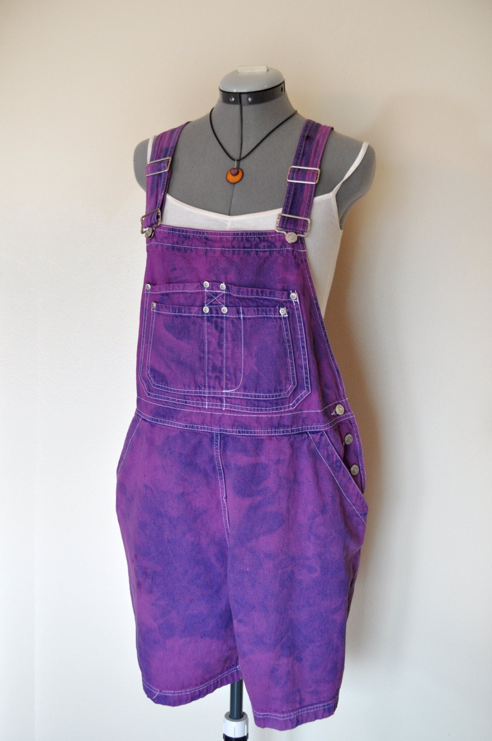 Purple Bib OVERALLS Hand Dyed Raspberry Violet by DavidsonStudio