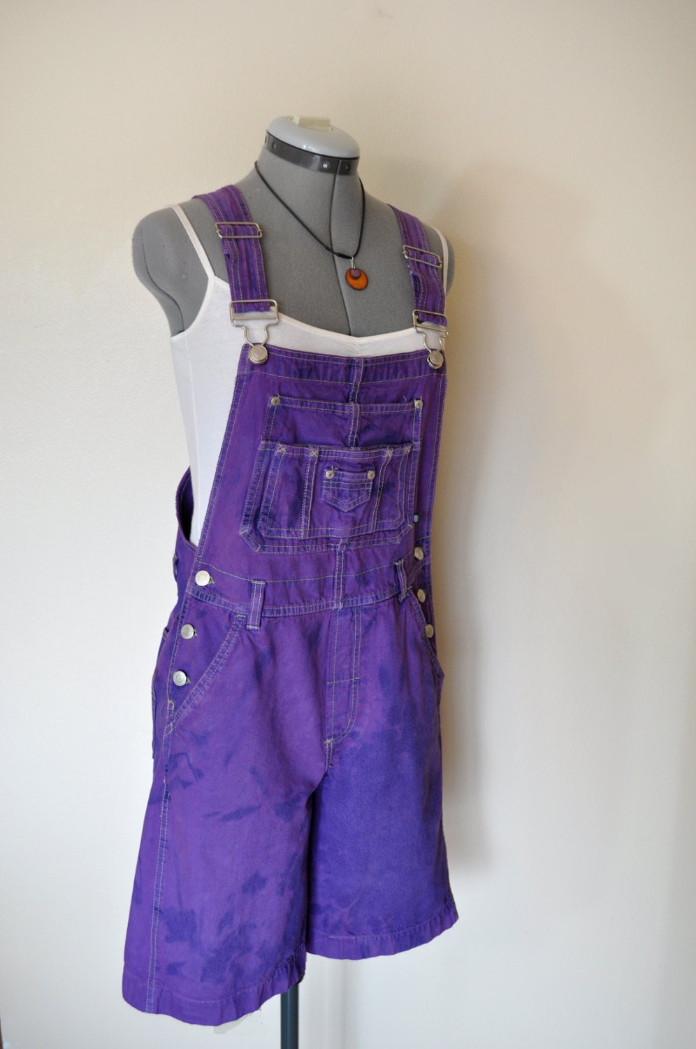 Purple Bib OVERALLS Hand Dyed Violet No by DavidsonStudio