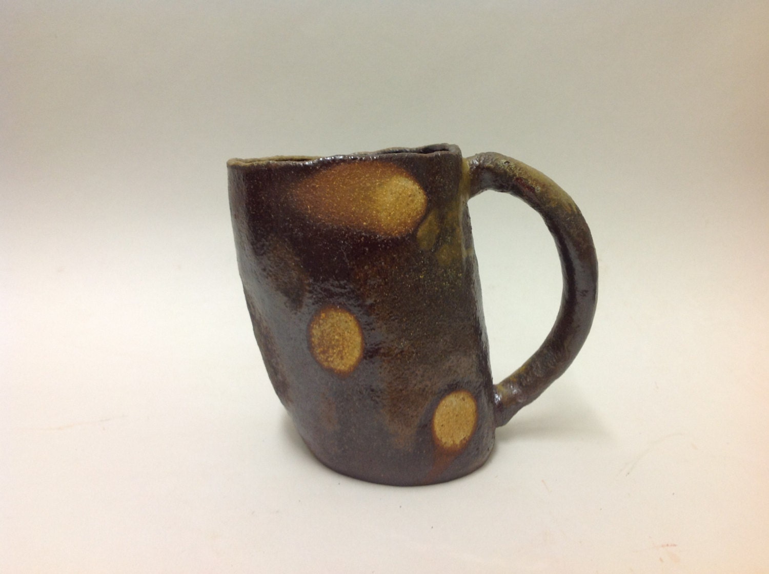 Handmade wood fired ceramic beer mug - Mug got drunk before me