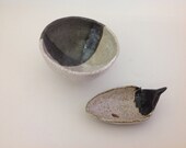Pink pepper - handmade ceramic bowl and little plate