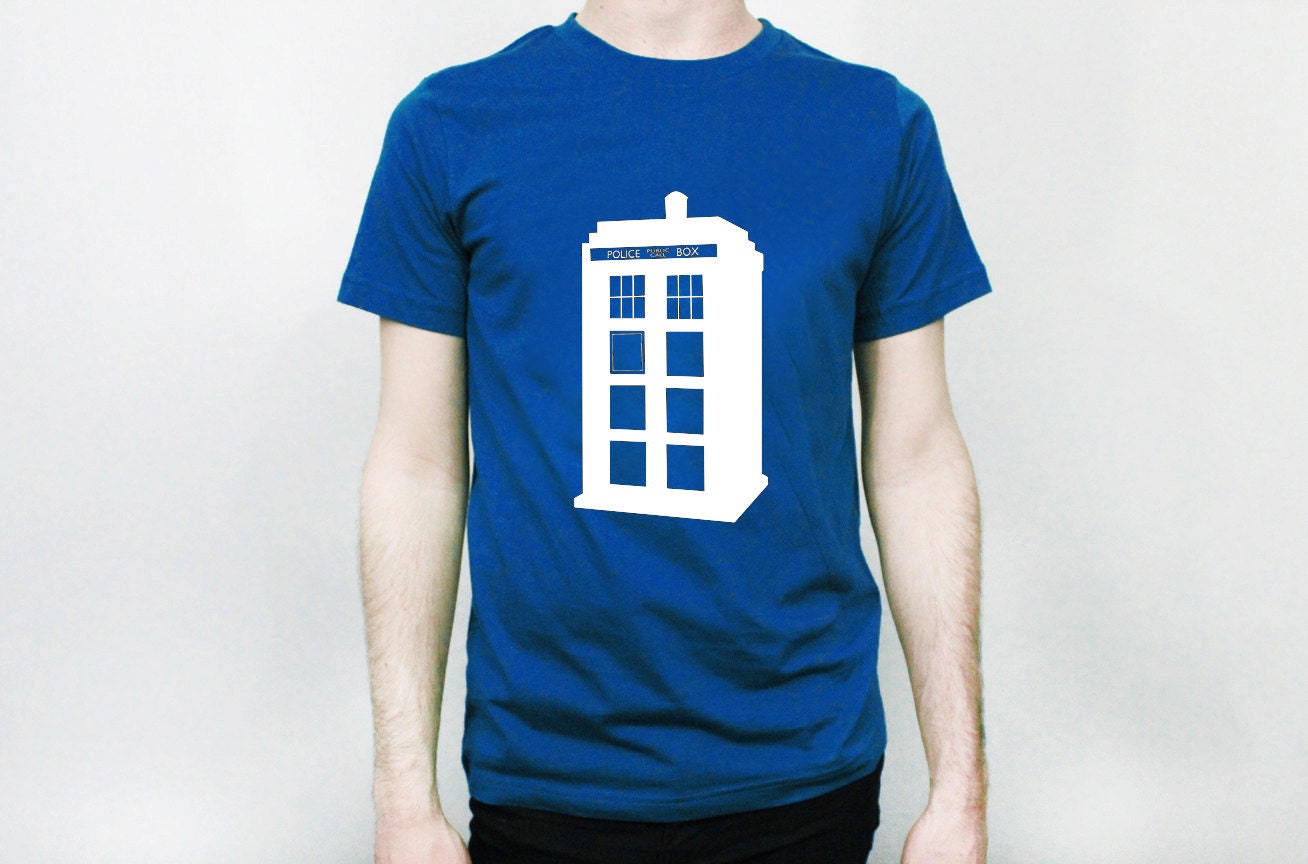 Police Box Tee Shirt - Sizes Small-2XL - Simple Minimal Design - Doctor Who inspired