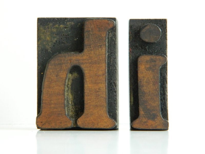 Vintage Wood Letterpress Type hi Printers Blocks