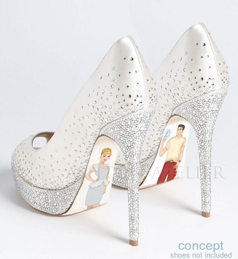 Custom hand painted Cinderella heels