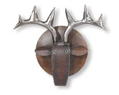 Wall Sculpture Reclaimed Metal Deer Head - ShopGatski