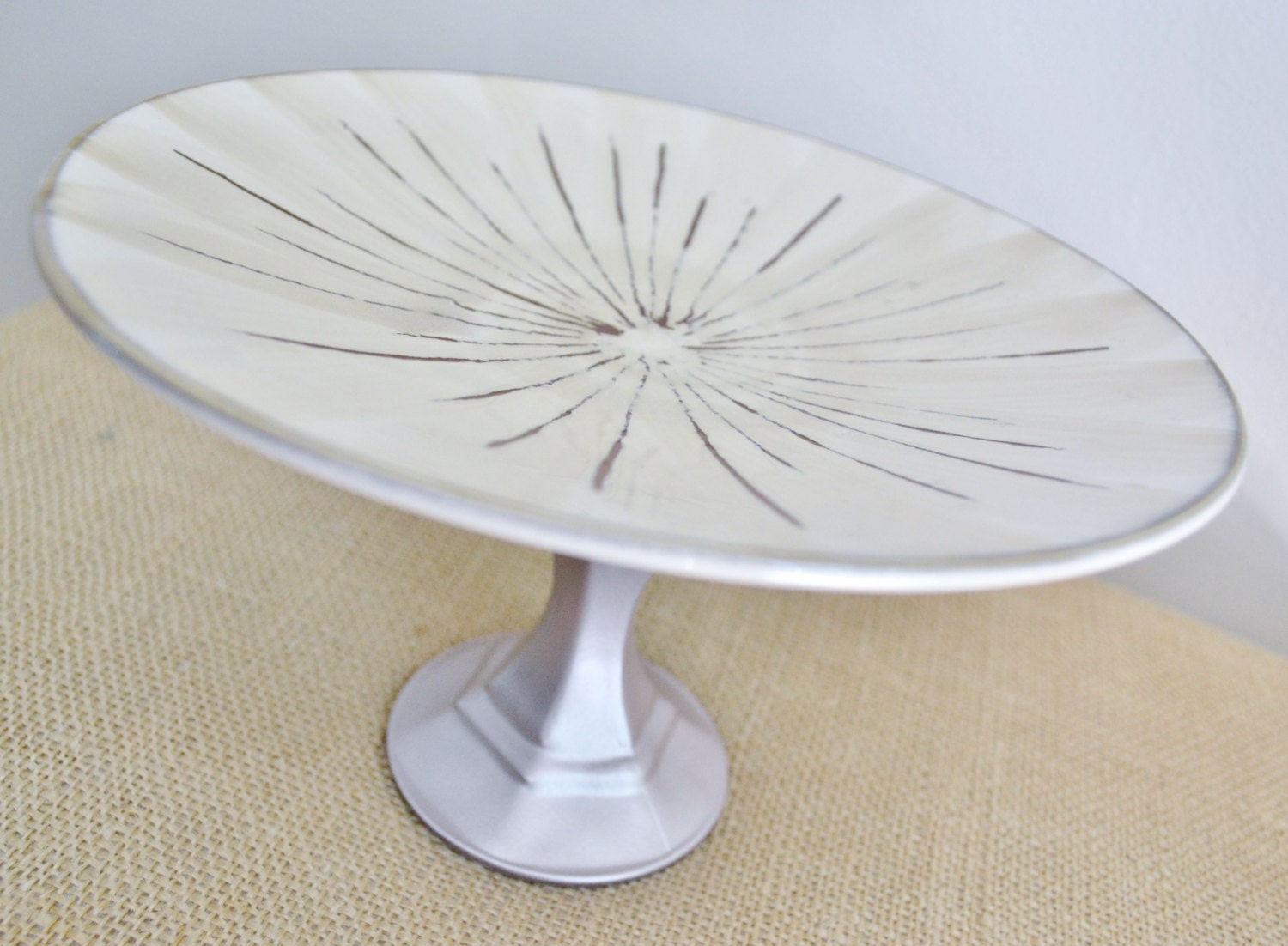 Wedding Gift / Shower Gift-Cupcake Stand/Dessert Pedestal-Latte Shimmer