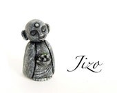 Handmade Miniature Jizo Votive Statue - Guardian of Children, Women, Travelers and All Voyagers by Bewilder and Pine