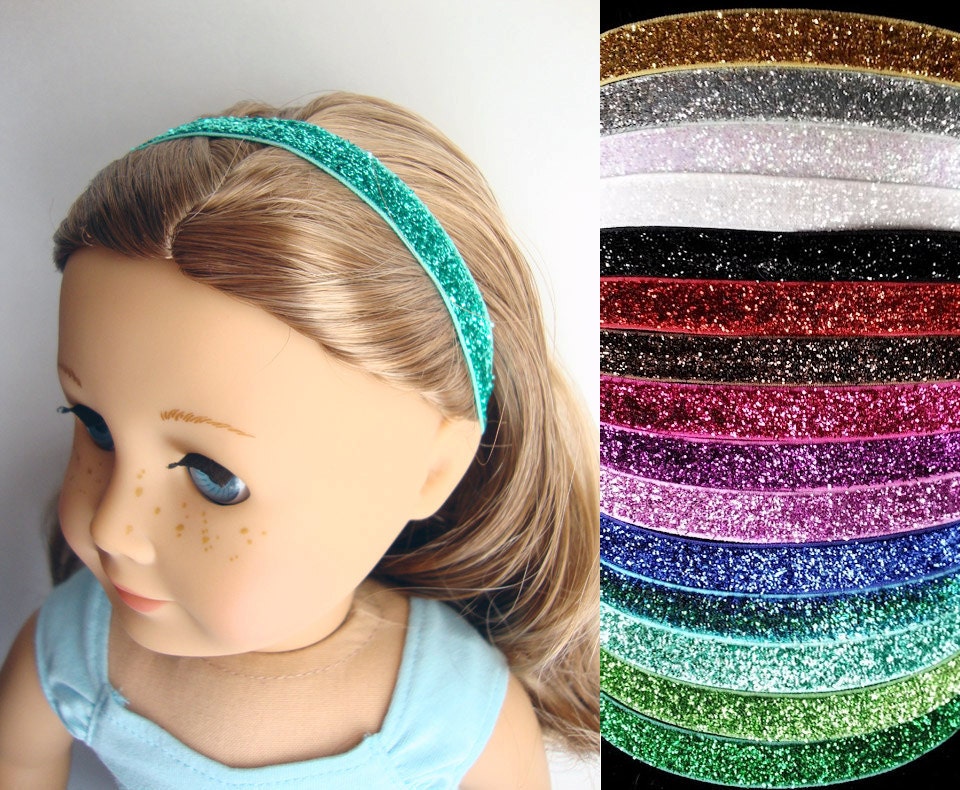 Glitter Headband for 18" dolls such as American Girl - Choose Your Color