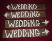 4 Personalize Wedding Signage Barnwood Hand Painted Directional Vintage guestbook favors caketopper signs country western hillbilly