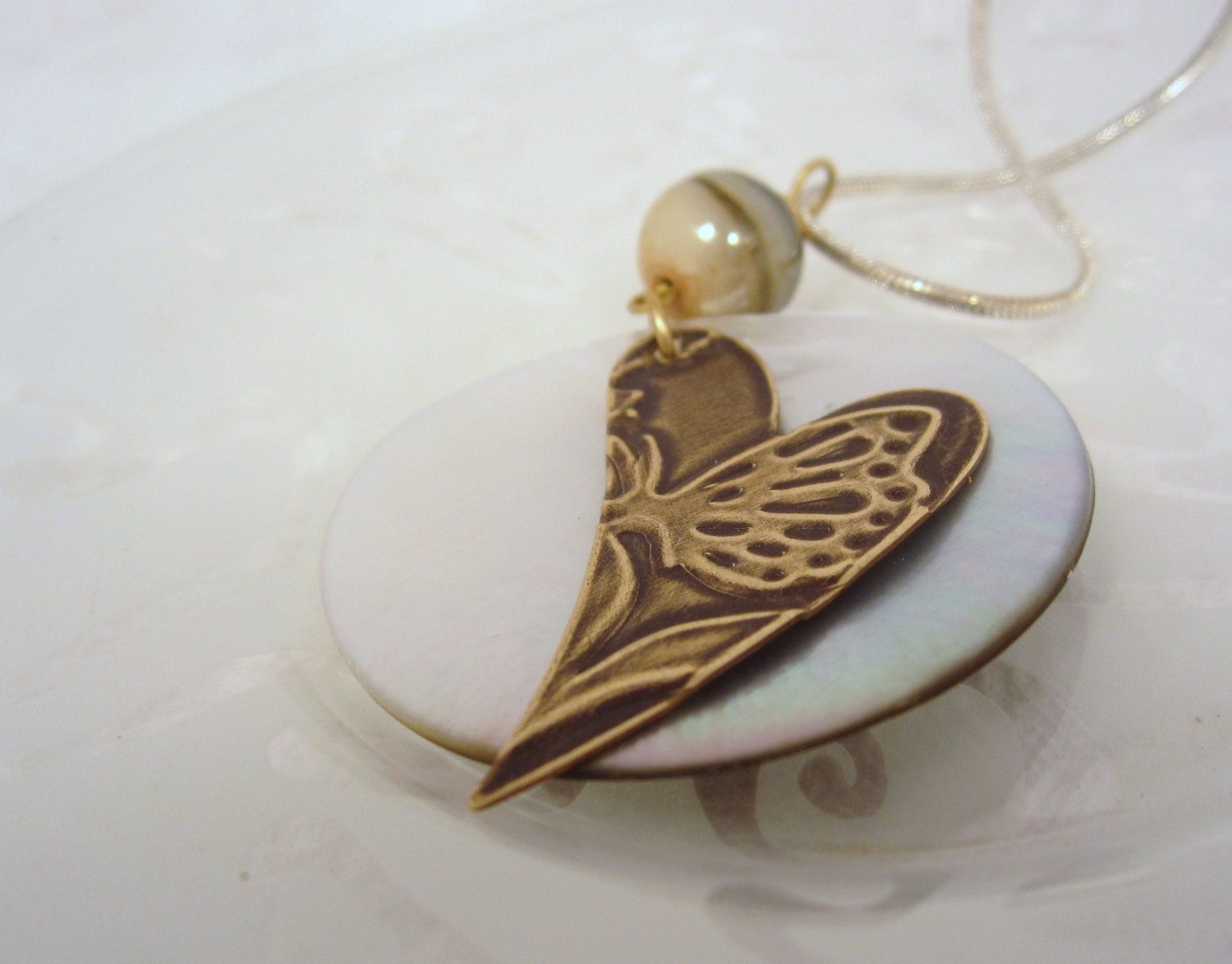 Birthday, Anniversary, Graduation, beach Wedding....or just any old day....   Simple heart with shell focal pendant necklace says LOVE