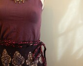 vintage. Pink and Purple Tie Dyed  Indian Wrap Mid Skirt / Indian Cotton Skirt // S M