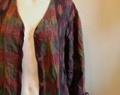 vintage.  80s Carole Little IKAT  Loose Style Jacket // IKAT Print Jacket //  M L