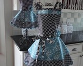 4Retro Sisters "Annabelle Style - MOTHER DAUGHTER Pretty Blue- Retro Modern Aprons