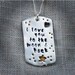 I Love You to the Moon and Back Dog Tag Necklace in PMC Pure Fine Silver with Gold