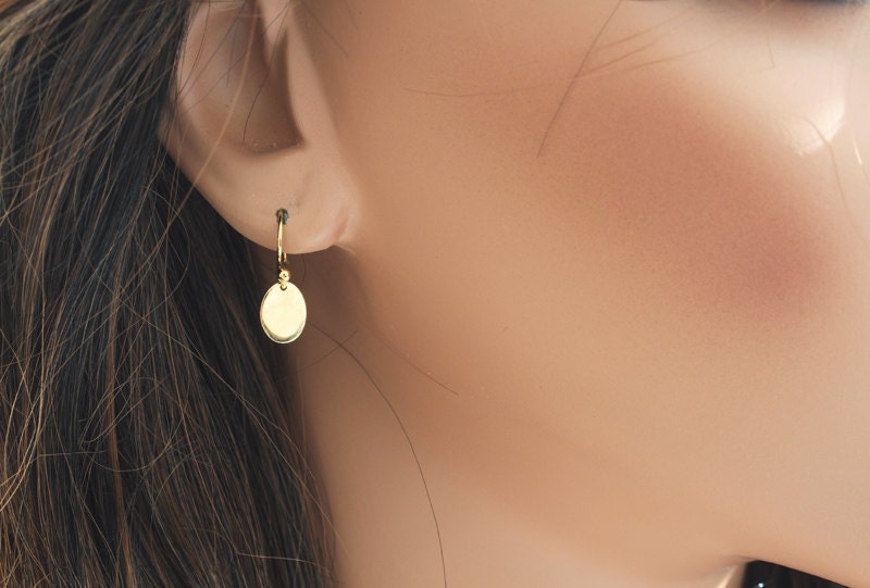Gold Oval Earrings, Simple Earrings, Gold Filled Ovals, Drop Earrings, Dangle Earrings, Everyday Earrings, Shiny Ovals