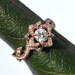 BLOOMING Work Of Art - Flower Rose  Lotus Diamond Engagement or Right Hand Ring -  1.60 carat - 14K white gold - yellow - Rose gold - - fL07