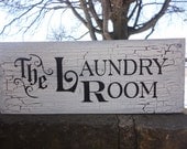 The LAUNDRY Room, Hand Painted Primitive Wood Sign, Housewares, Home Decor