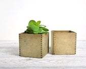 Vintage Small Wood Boxes / Wooden Planters