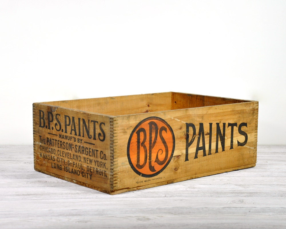 Vintage Large Wooden Crate Box / Industrial Decor
