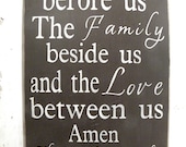 Bless the food before us the family besides us and the love between us Amen House Family Rules Typography Word Art Subway Sign