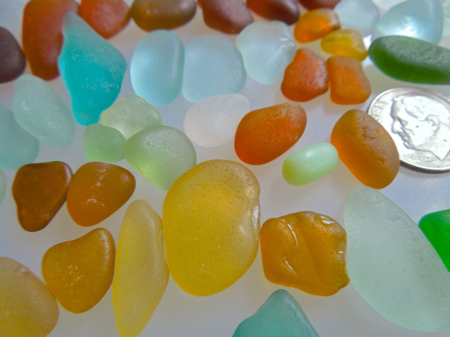 Beach Glass or Sea Glass of Hawaii 100 pcs  GOLD UV AQUA 44 dollars in n my Etsy shop  SeaGlassFromHawaii 47 dollars