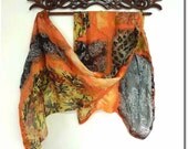 Animal Print Silk Large Scarf. Hand Crafted Fashion Wrap
