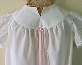 Girls Size 8 or 10, Victorian White Eyelet NIGHTGOWN / DRESS, Shabby Chic, Communion Gown, (Matching Doll Gown available) Ready To SHIP