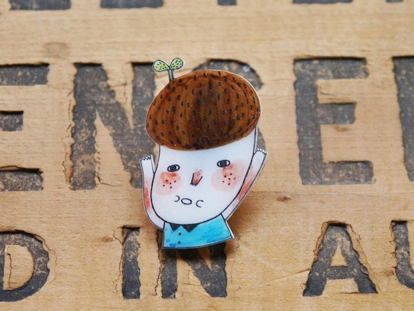 The Eco Guy - Shrink Plastic Brooch