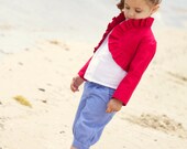 girls bolero jacket l Size 10 l ruffled bolero in crimson red cotton fully lined l handmade l Ready to Ship