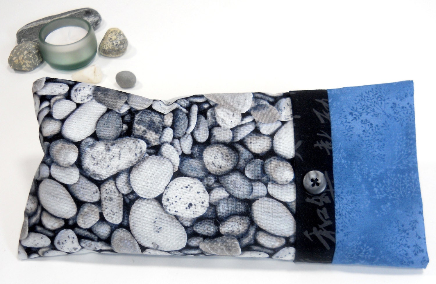 Yoga Eye Pillow - Eye Pack - Aromatherapy EYE PILLOW with Removable Cover - Serenity Stones
