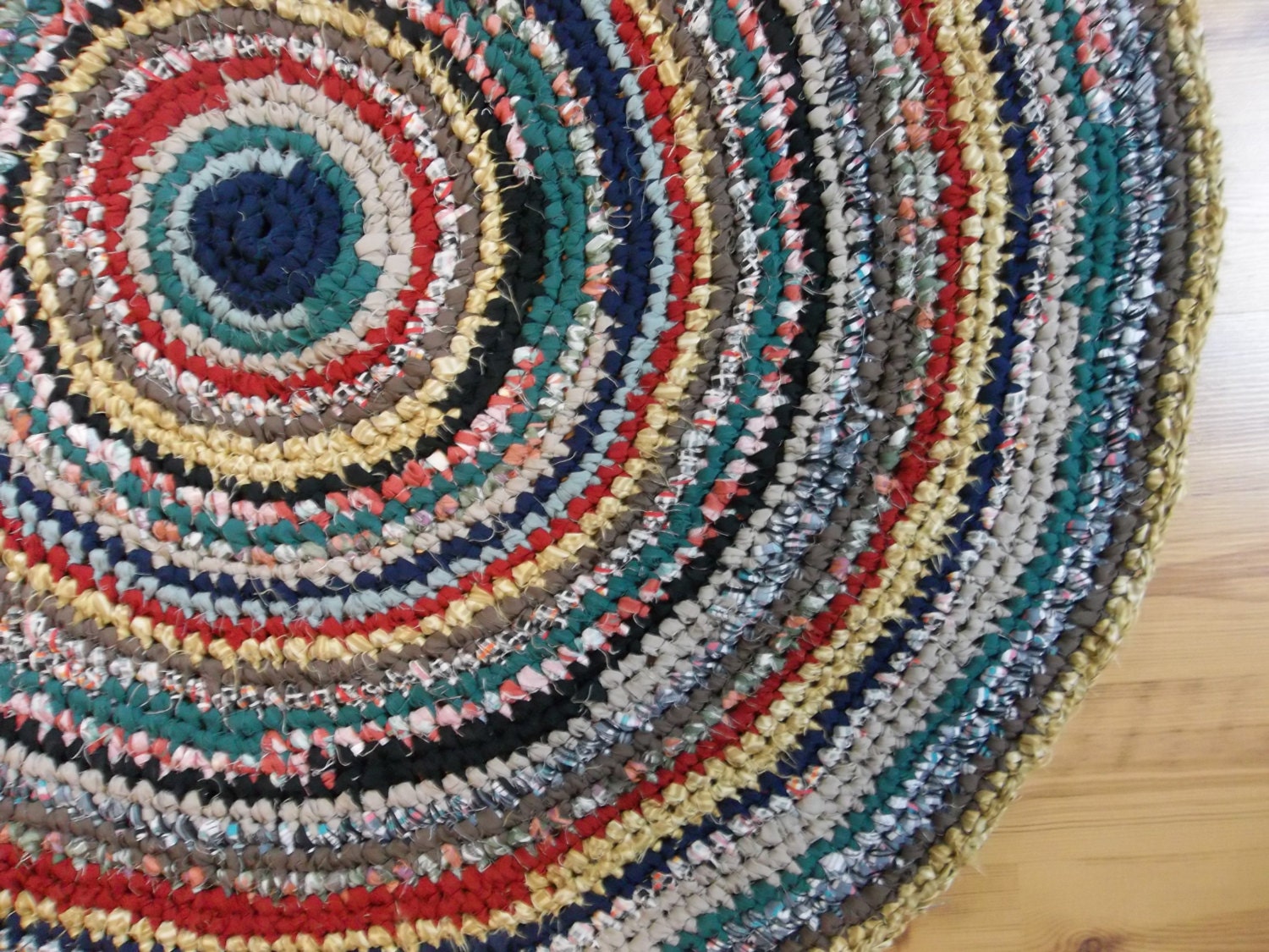 Crocheted Rag Rug - Rag Rug - Multo-colored - Housewares - Cottage - Kitchen rug - Cotton Rag Rug - Rag Rug - Country Rug  - Upcycled
