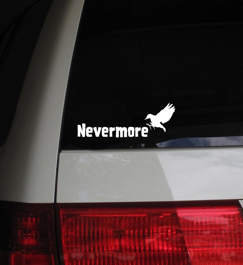 Edgar Allen Poe Nevermore window decal