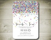 CONFETTI - Custom Personalised Printable Invitation