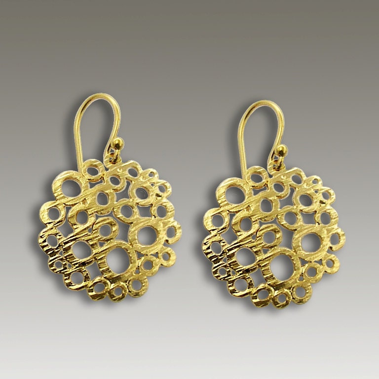 24k gold plated dangle earrings. - Meteorite