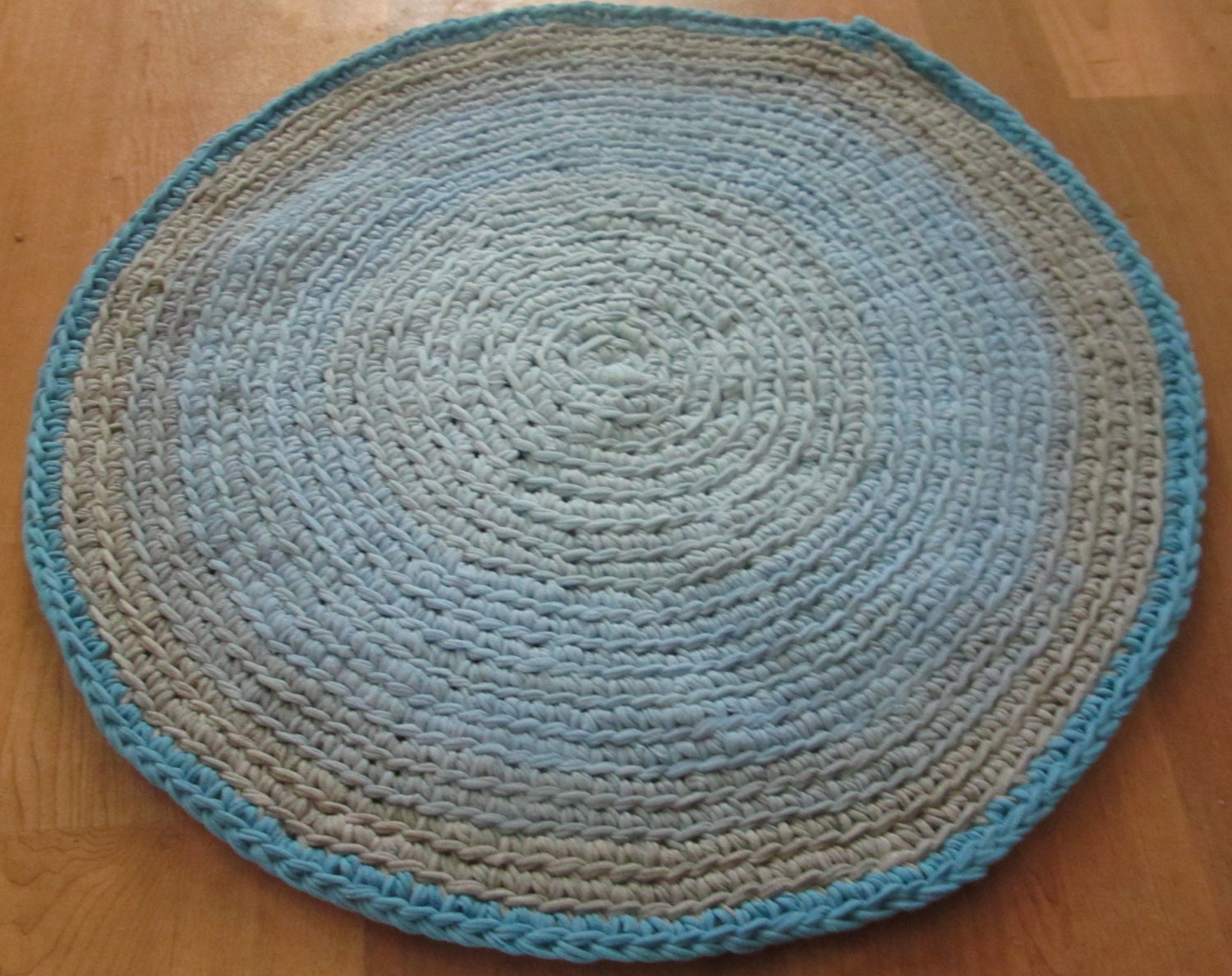 OOAK Upcycled Crochet T Shirt Rug. Custom Rug. Made to Order
