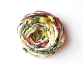 SALE Vintage Floral Fabric Flower Brooch Rosette Brooch Pin Vintage Cotton Fabric Flower Pin 2.25 inches