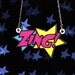 Zing Comic Blast Necklace, Silver Plated Chain