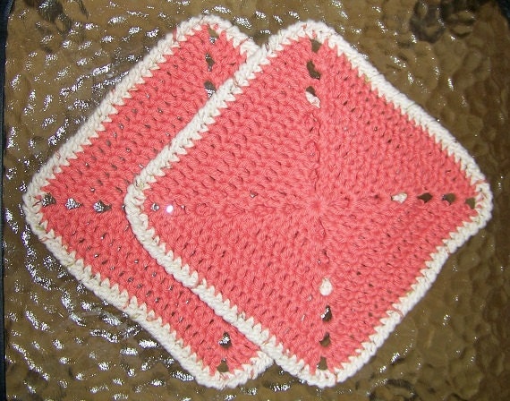 Coral Crochet Eco Spa Cloths or Dishcloths