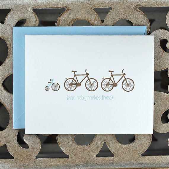 Pregnancy Announcement Cards . Expecting Baby Cards . Pregnancy Announcement - Growing Family of Bikes