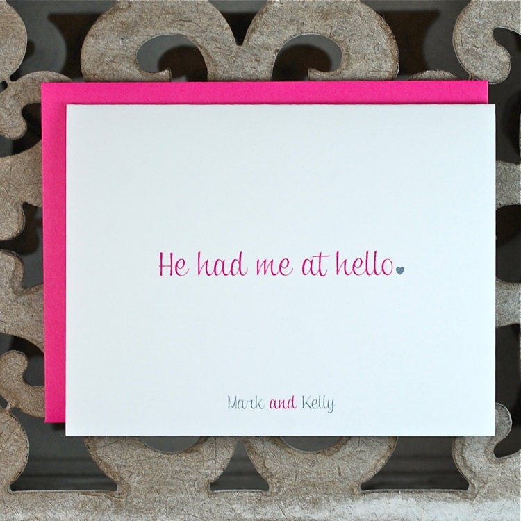 Wedding Thank You Cards / Thank You Cards - He Had Me At Hello